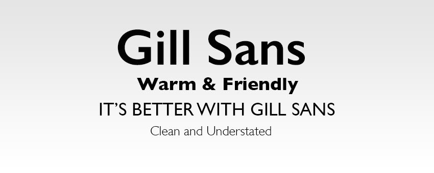 Шрифт для презентации Gill Sans